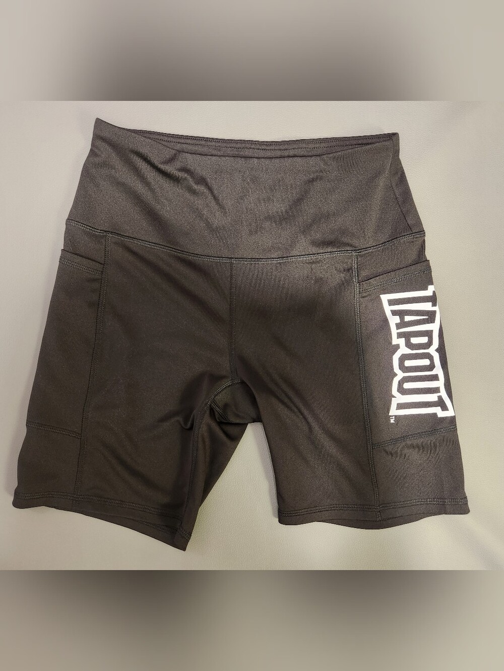 Tapout WWE Womens Black Athletic Compression Shorts with Side Logo